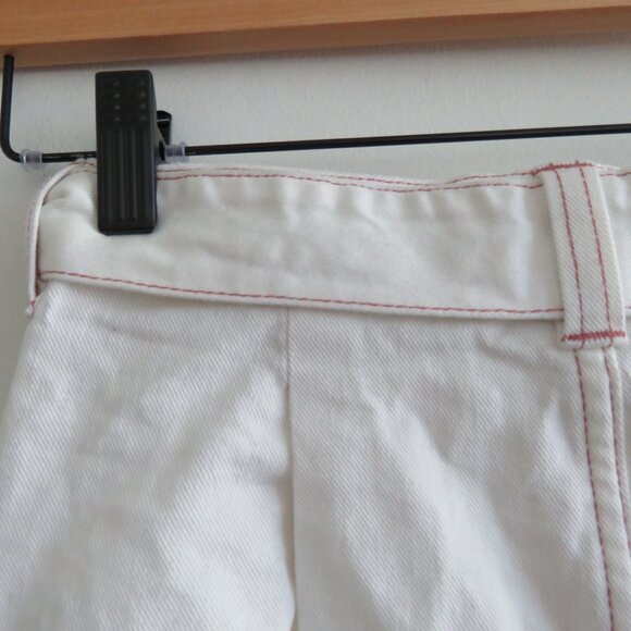 SEE BY CHLOE Belted Denim Midi Pencil Skirt in Ivory Cream Quiet Luxury Size 4 - Picture 14 of 16